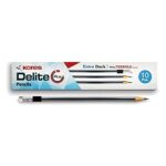 kores Delite Extra Dark Ruber Tip Pencils Pack Of 50 Pencils