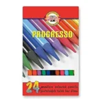 Koh-I-Noor Progresso Woodless Artist's Coloured Pencils - Set of 24
